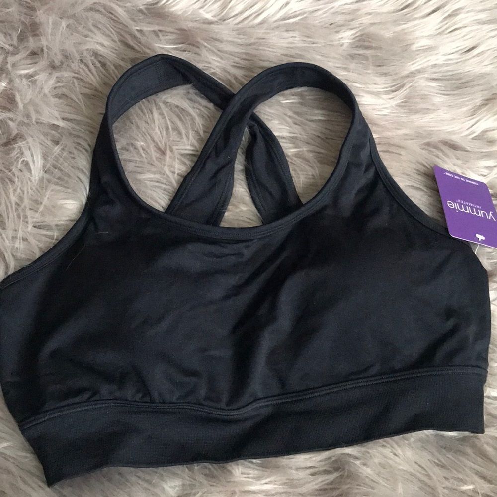 Yummie Brand Padded sleep sports Bra Black NWT